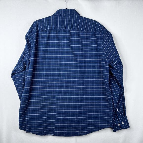 UNTUCKit Flannel Shirt Mens XL Button-Up Blue Plaid Cotton Long Sleeve Michelot - Picture 2 of 10